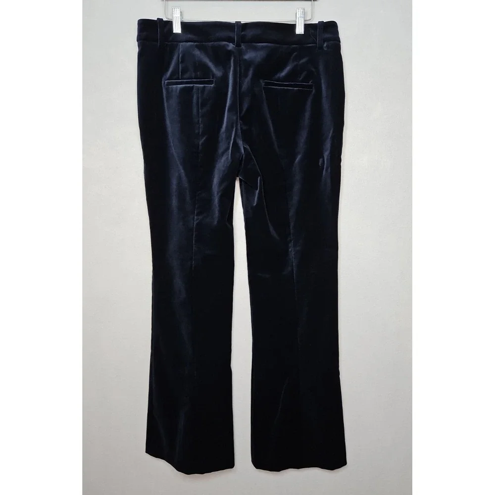 Zara Womens Black Velour High Rise Straight Leg Pants Size Large NWOT